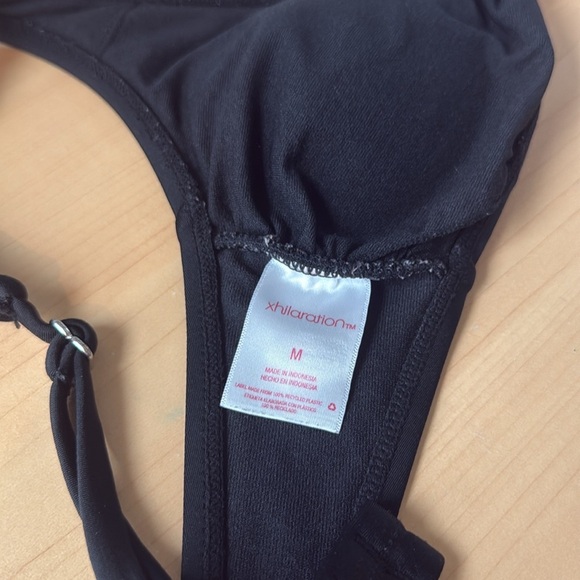 Xhilaration Swim Top black front tie - Picture 3 of 5